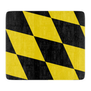 Small glass cutting board with flag of Munich