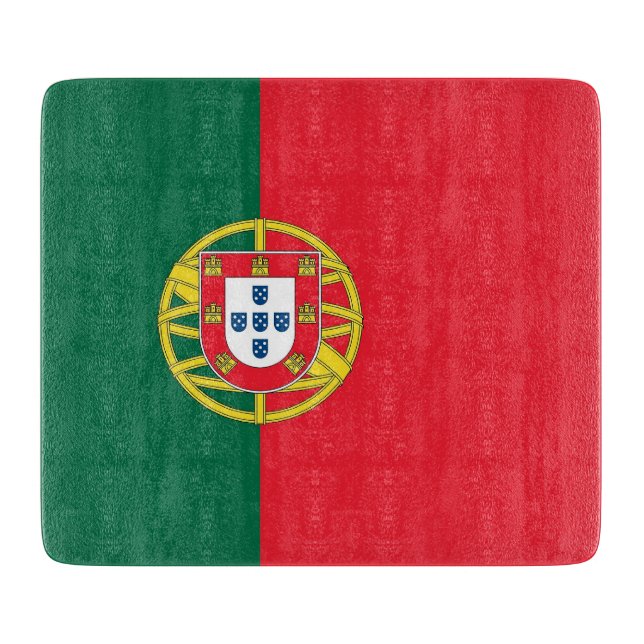 Small glass cutting board with flag of Portugal (Front)