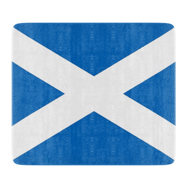 Small glass cutting board with flag of Scotland (Front)