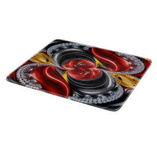 Small glass cutting board with Germany Colours