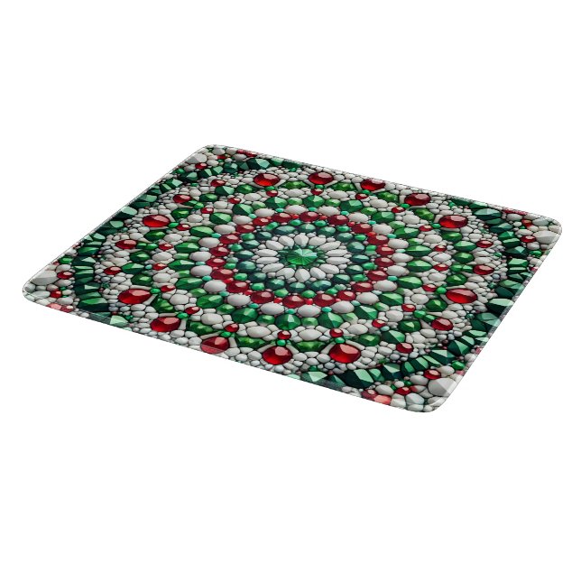 Small glass cutting board with Italian Colours (Corner)