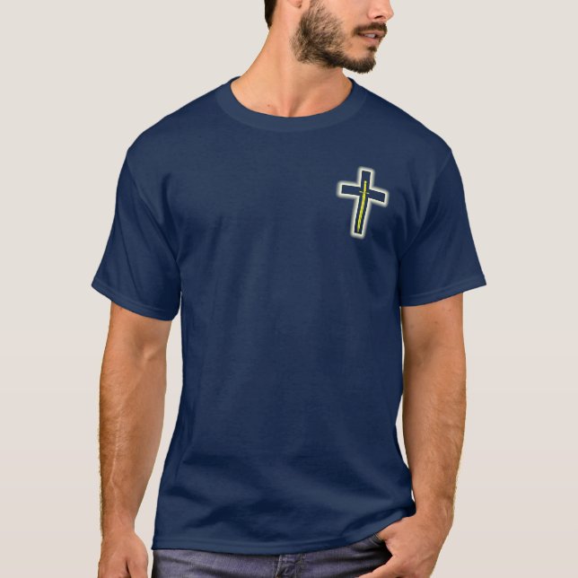 Small Glowing Cross & Sword T-Shirt (Front)
