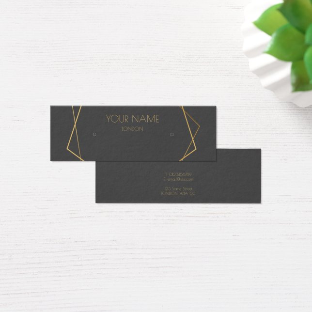 Small gold geometric earring display card (Desk)