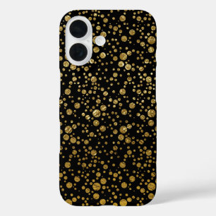 small golden dots on black iPhone 16 case