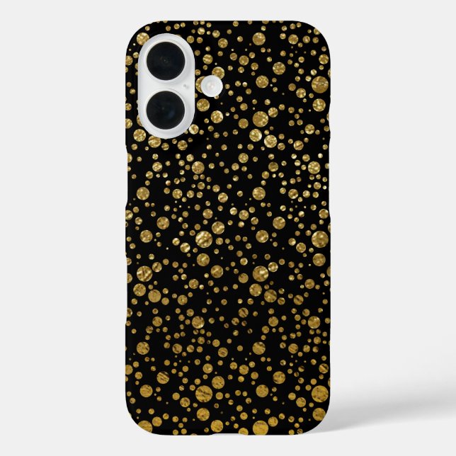small golden dots on black Case-Mate iPhone case (Back)