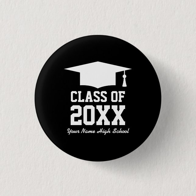 Small graduation party pin buttons for graduates (Front)