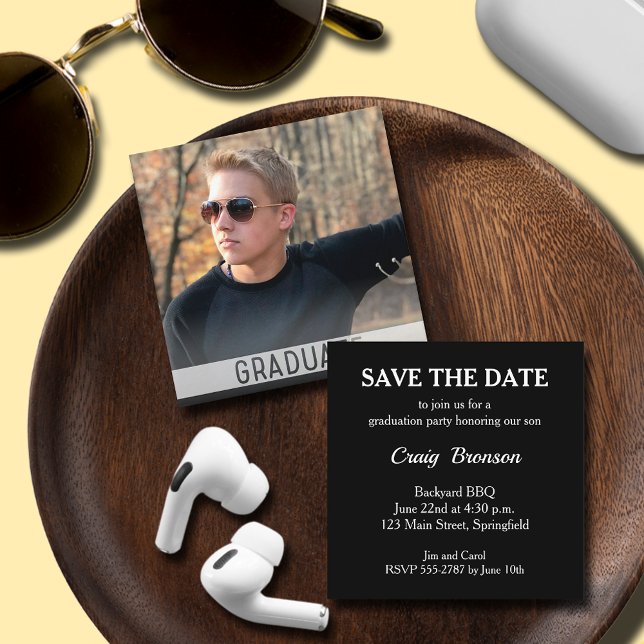 SMALL Graduation Photo Save the Date Cards (SMALL 2.5" x 2.5" graduation invitations - hand out to friends and family,  put in announcements)