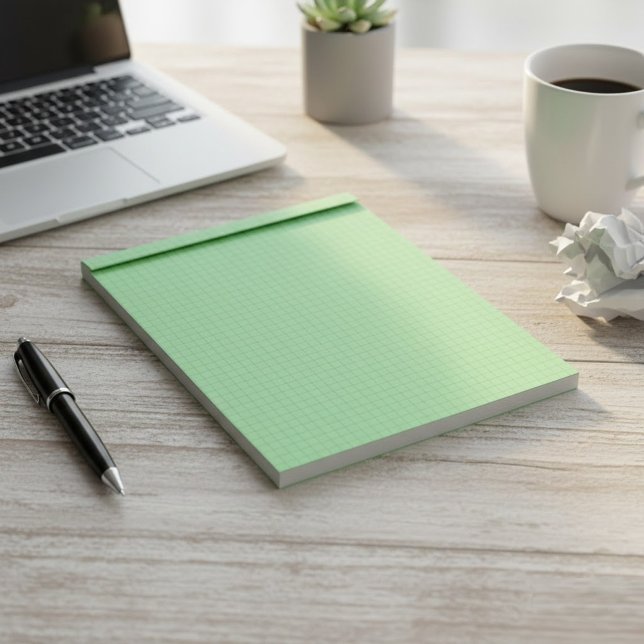 Small Graph Paper Note Pad Green (Grids, Squares) (green graph paper, small grid notepad, pocket math pad, engineering memo pad, quad ruled notebook)