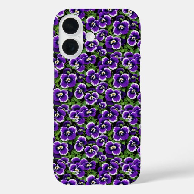 Small Graphic Purple Pansies Phone Case (Back)