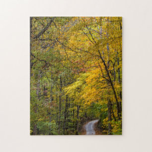 Small Gravel Road Lined With Autumn Colour Jigsaw Puzzle