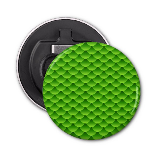 Small Green Fish Scale Pattern Bottle Opener (Front)