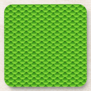 Small Green Fish Scale Pattern Coaster