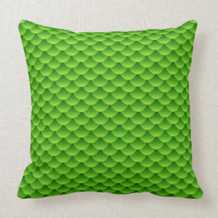 Small Green Fish Scale Pattern Cushion