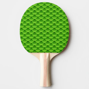 Small Green Fish Scale Pattern Ping Pong Paddle