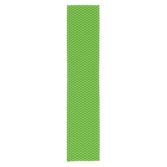 Small Green Fish Scale Pattern Short Table Runner (Front)