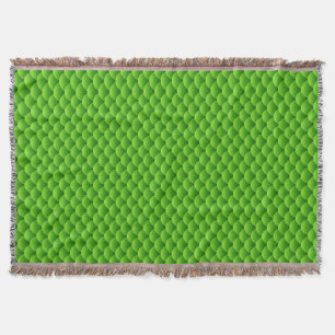 Small Green Fish Scale Pattern Throw Blanket