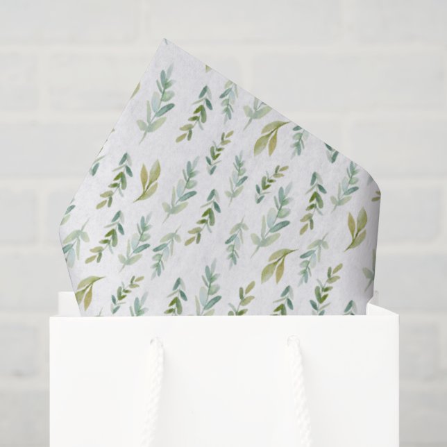 Small Green Foliage Leaves Tissue Paper (Gift Bag)