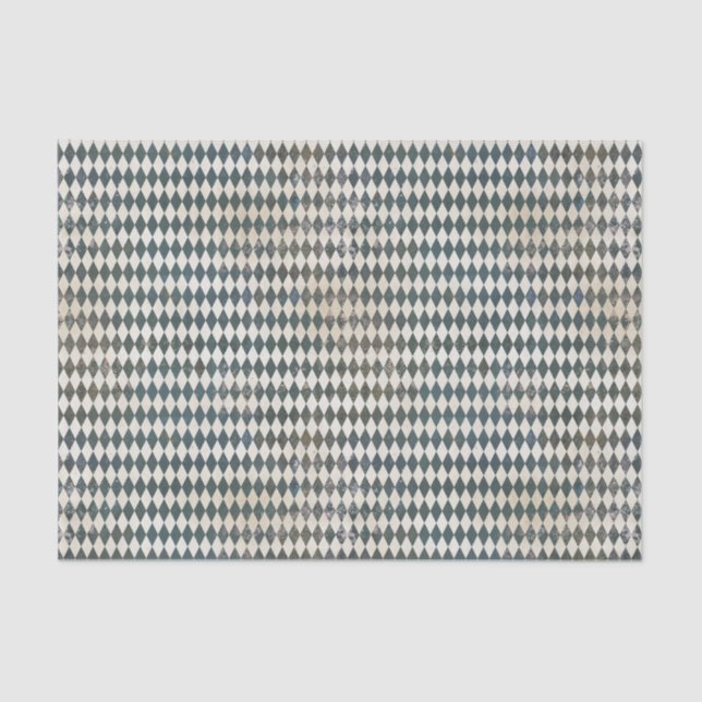 Small Green Harlequin Diamond Tissue Paper (Front)