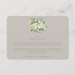 Small Greige Snowberry+Eucalyptus Online Response Enclosure Card