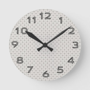 Small Grey Dots Round Clock
