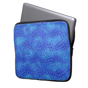 Small grooves texture on stained blue to clear hue laptop sleeve