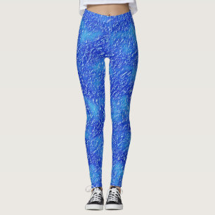 Small grooves texture on stained blue to clear hue leggings