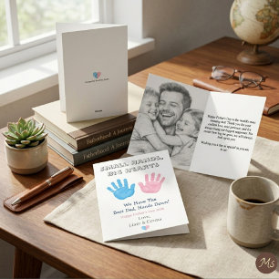 Small Hands Big Hearts Fathers Day Kids Handprint Card