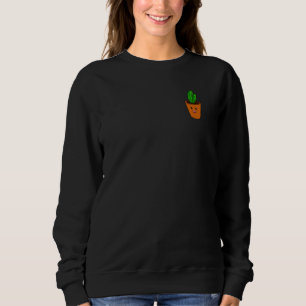 Small Happy Flower Pot With Mini Cactus Sweet Plan Sweatshirt