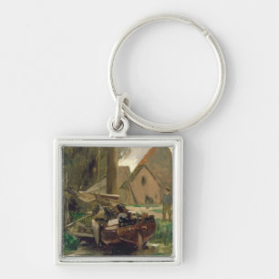Small Harbour with a Boat Key Ring
