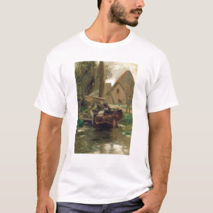 Small Harbour with a Boat T-Shirt