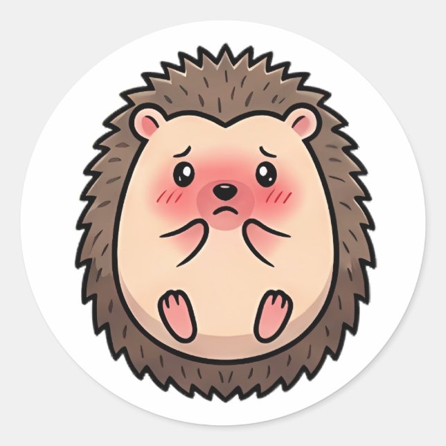 Small Hedgehog Classic Round Sticker (Front)