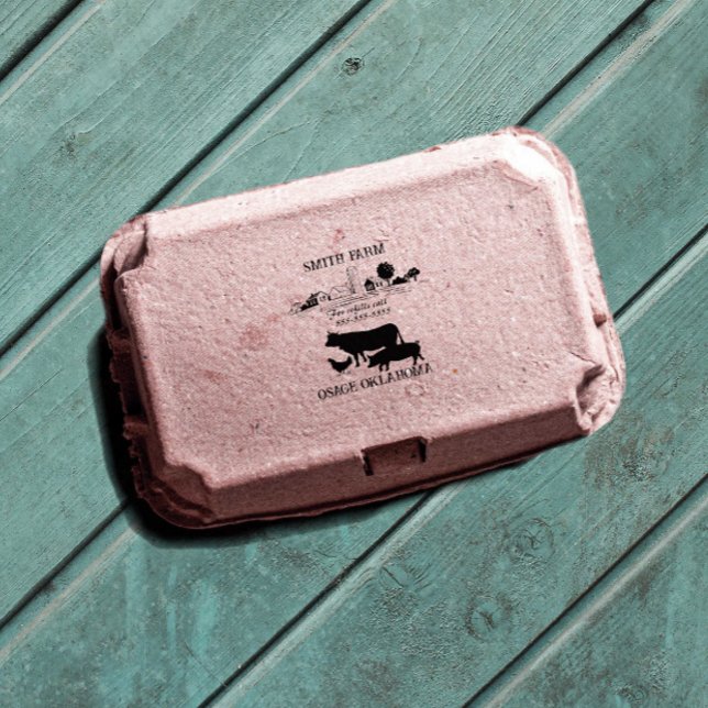 Small Homestead Farm Egg Carton Food Label   Self-inking Stamp (Creator Uploaded)