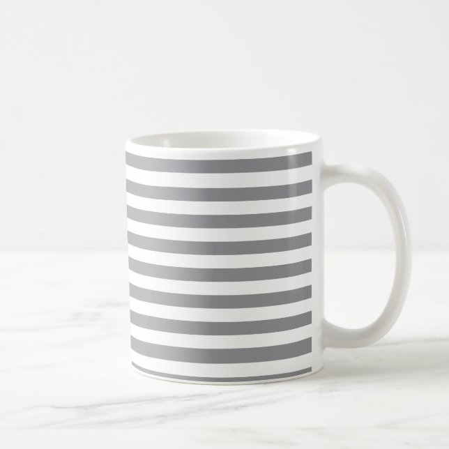 Small Horizontal Grey Stripes Coffee Mug (Right)