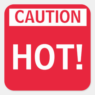 Small Hot Caution Warning Sticker
