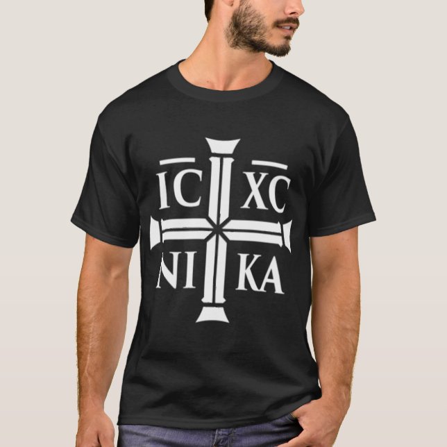 Small IC XC NIKA Christian Eastern Orthodo family T-Shirt (Front)