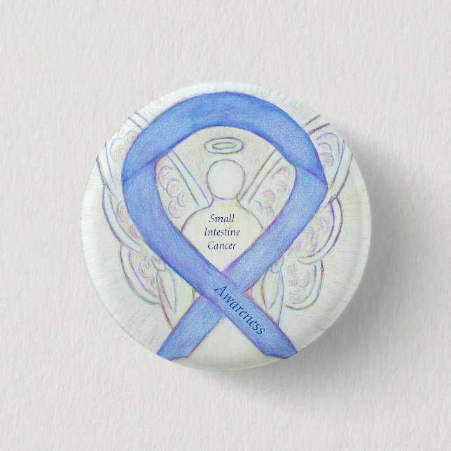 Small Intestine Cancer Angel Awareness Ribbon Pin (Front)
