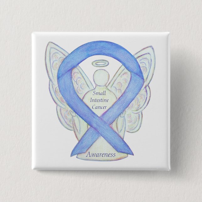 Small Intestine Cancer Angel Awareness Ribbon Pin (Front)