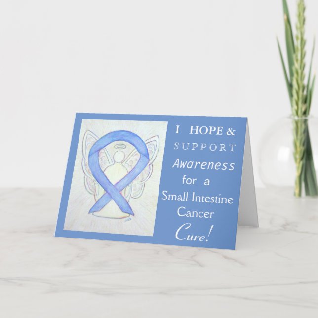 Small Intestine Cancer Awareness Ribbon Card (Front)