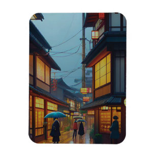 Small Japanese Rainy Road Magnet