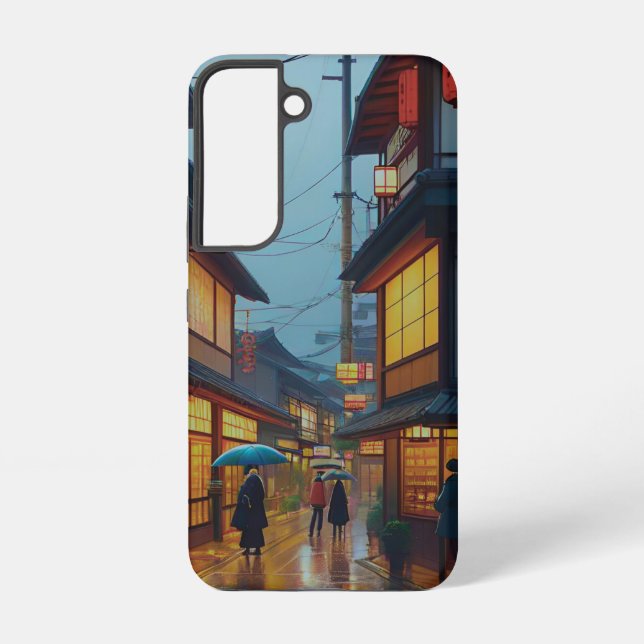 Small Japanese Rainy Road  Samsung Galaxy S22 Case (Back)