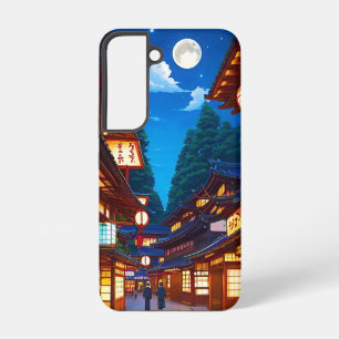 Small Japanese town street at night Samsung Galaxy Case