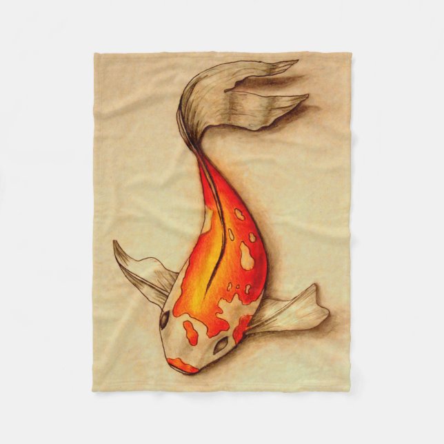 Small Koi Fish Fleece Blanket (Front)