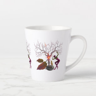 Small Latte Mug 12 oz Abstract Heart Tree Artist