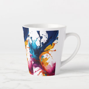 Small Latte Mug - Abstract Colour Splashes