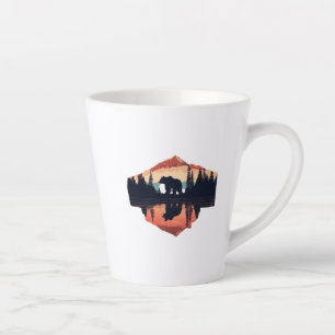 Small Latte Mug - Serene Mountain Scene, 12 oz