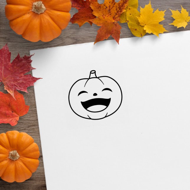 Small Laughing Halloween Pumpkin 1x1 Rubber Stamp (Creator Uploaded)