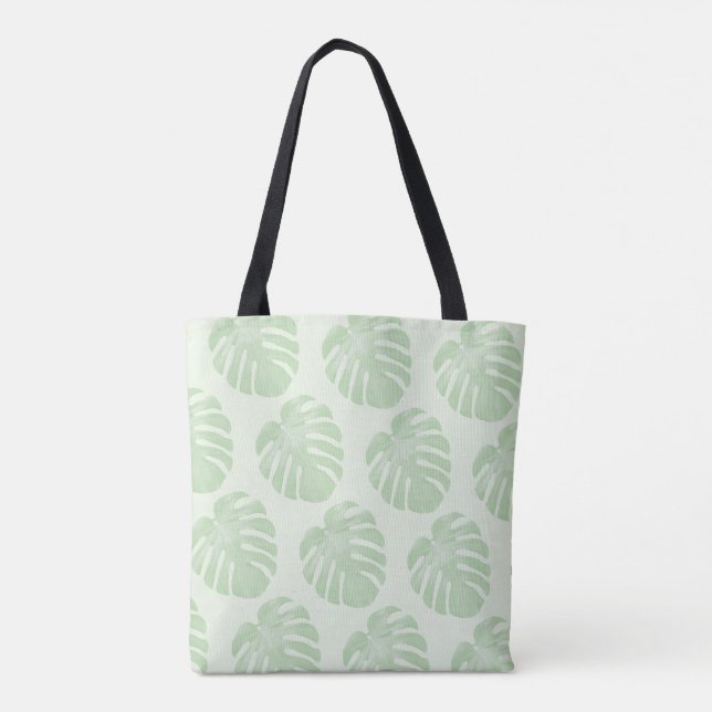 Small Leaves Tropical Tote Bag (Back)