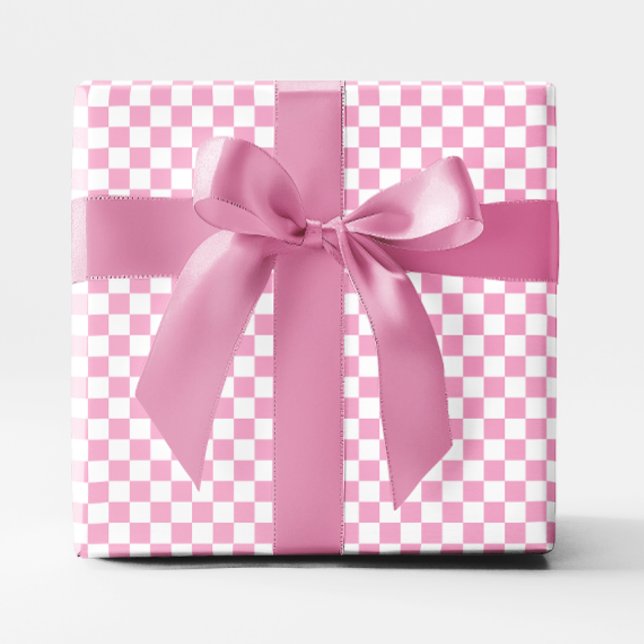 Small Light Pink and White Chequered Wrapping Paper (Small Light Pink and White Checkered Wrapping Paper)