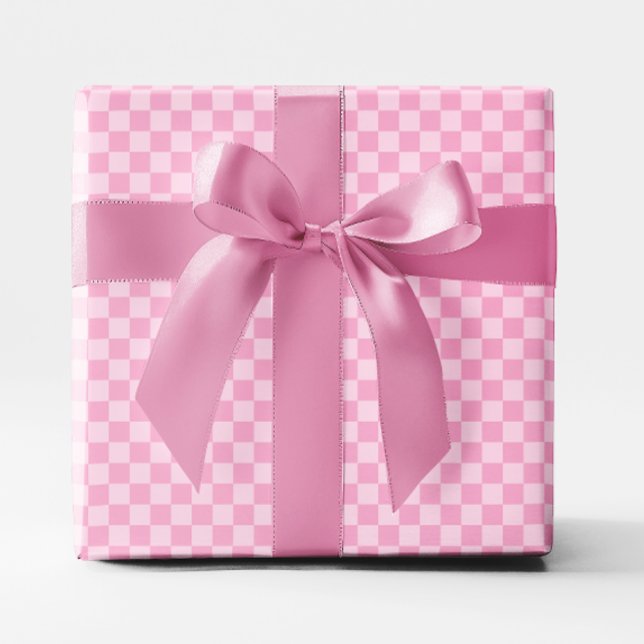 Small Light Pink Chequered Wrapping Paper (Small Light Pink Checkered Wrapping Paper)