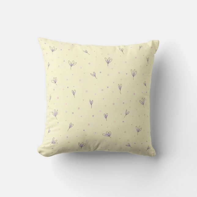 Small lila flowers cushion (Front)